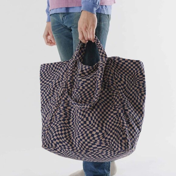 NWT Baggu Travel Cloud Bag - Indigo Trippy Checker - Picture 7 of 8